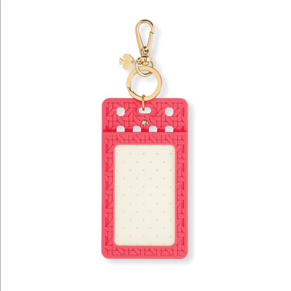 Kate Spade Coral Caning ID Clip / Luggage Tag